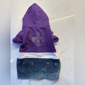Purple and Denim Dog Hoodie